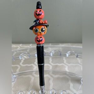 Halloween Pumpkin Beaded Pen